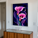 Quadro Decorativo Flores - Flores Copo de Leite Tons Lilás