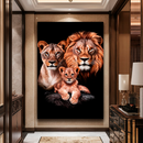 Quadro Decorativo Família de Leões 1 Filhote - Retrato com o Primogênito