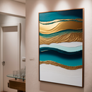 Quadro Decorativo Abstrato Marés Douradas