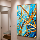 Quadro Decorativo Abstrato Tramas de Sol e Mar