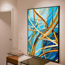 Quadro Decorativo Abstrato Tramas de Sol e Mar