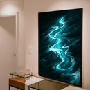 Quadro Decorativo Abstrato Correnteza Noturna