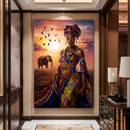 Quadro Decorativo Mulher - Bela Africana ao Entardecer