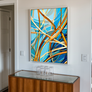 Quadro Decorativo Abstrato Tramas de Sol e Mar