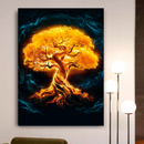 Quadro Decorativo Árvore da Vida - Aurora Dourada