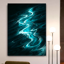 Quadro Decorativo Abstrato Correnteza Noturna