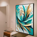 Quadro Decorativo Abstrato Plumas Oceânicas