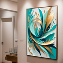 Quadro Decorativo Abstrato Plumas Oceânicas