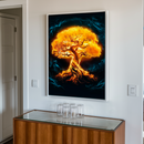 Quadro Decorativo Árvore da Vida - Aurora Dourada
