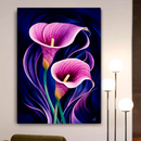 Quadro Decorativo Flores - Flores Copo de Leite Tons Lilás