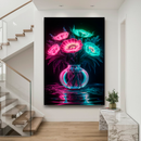 Quadro Decorativo Flores - Vaso Neon