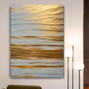 Quadro Decorativo Abstrato Ondas Douradas