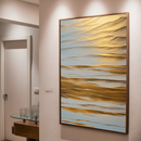 Quadro Decorativo Abstrato Ondas Douradas