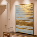 Quadro Decorativo Abstrato Ondas Douradas