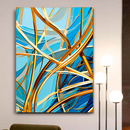 Quadro Decorativo Abstrato Tramas de Sol e Mar