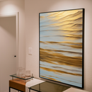 Quadro Decorativo Abstrato Ondas Douradas