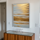 Quadro Decorativo Abstrato Ondas Douradas