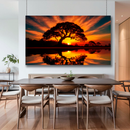 Quadro Decorativo Árvore - Ouro do Pôr do Sol