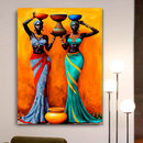 Quadro Decorativo Mulher - Africanas com Vasos