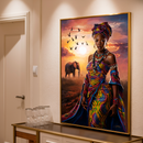 Quadro Decorativo Mulher - Bela Africana ao Entardecer
