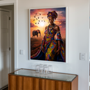 Quadro Decorativo Mulher - Bela Africana ao Entardecer