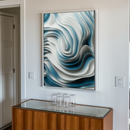 Quadro Decorativo Abstrato Vendaval Azul