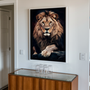 Quadro Decorativo de Leão - Retrato Frontal
