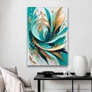 Quadro Decorativo Abstrato Plumas Oceânicas