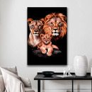 Quadro Decorativo Família de Leões 1 Filhote - Retrato com o Primogênito