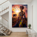 Quadro Decorativo Mulher - Bela Africana ao Entardecer