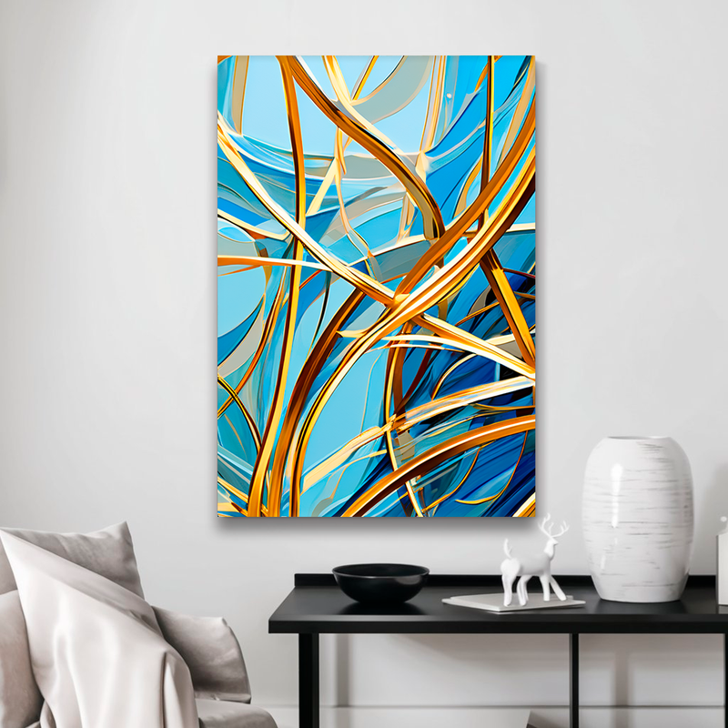 Quadro Decorativo Abstrato Tramas de Sol e Mar
