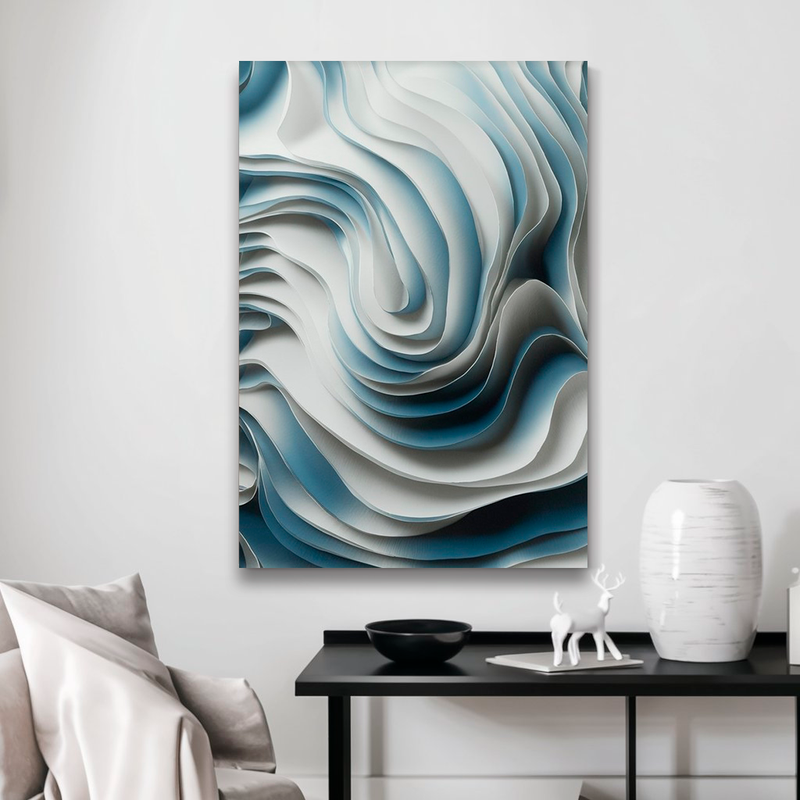 Quadro Decorativo Abstrato Vendaval Azul