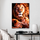 Quadro Decorativo Família de Leões 1 Filhote - Amor Familiar