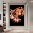 Quadro Decorativo Família de Leões 1 Filhote - Retrato com o Primogênito