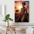 Quadro Decorativo Mulher - Bela Africana ao Entardecer