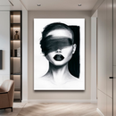 Quadro Decorativo Mulher - Enigma Tons Preto e Branco