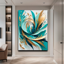 Quadro Decorativo Abstrato Plumas Oceânicas