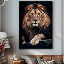 Quadro Decorativo de Leão - Retrato Frontal