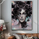 Quadro Decorativo Mulher - Flores Negras