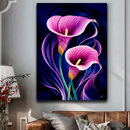 Quadro Decorativo Flores - Flores Copo de Leite Tons Lilás