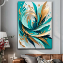 Quadro Decorativo Abstrato Plumas Oceânicas