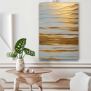 Quadro Decorativo Abstrato Ondas Douradas