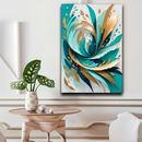 Quadro Decorativo Abstrato Plumas Oceânicas