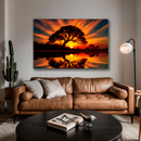 Quadro Decorativo Árvore - Ouro do Pôr do Sol