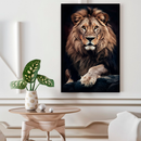 Quadro Decorativo de Leão - Retrato Frontal