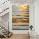 Quadro Decorativo Abstrato Ondas Douradas