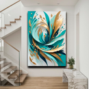 Quadro Decorativo Abstrato Plumas Oceânicas