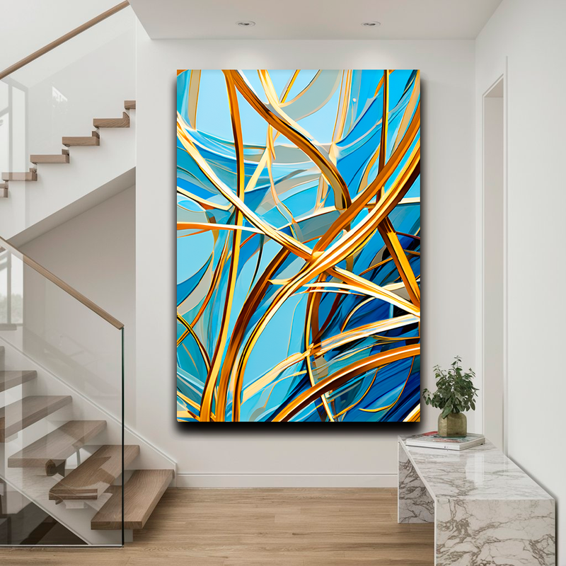 Quadro Decorativo Abstrato Tramas de Sol e Mar