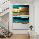 Quadro Decorativo Abstrato Marés Douradas