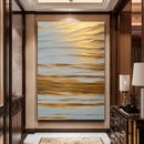 Quadro Decorativo Abstrato Ondas Douradas